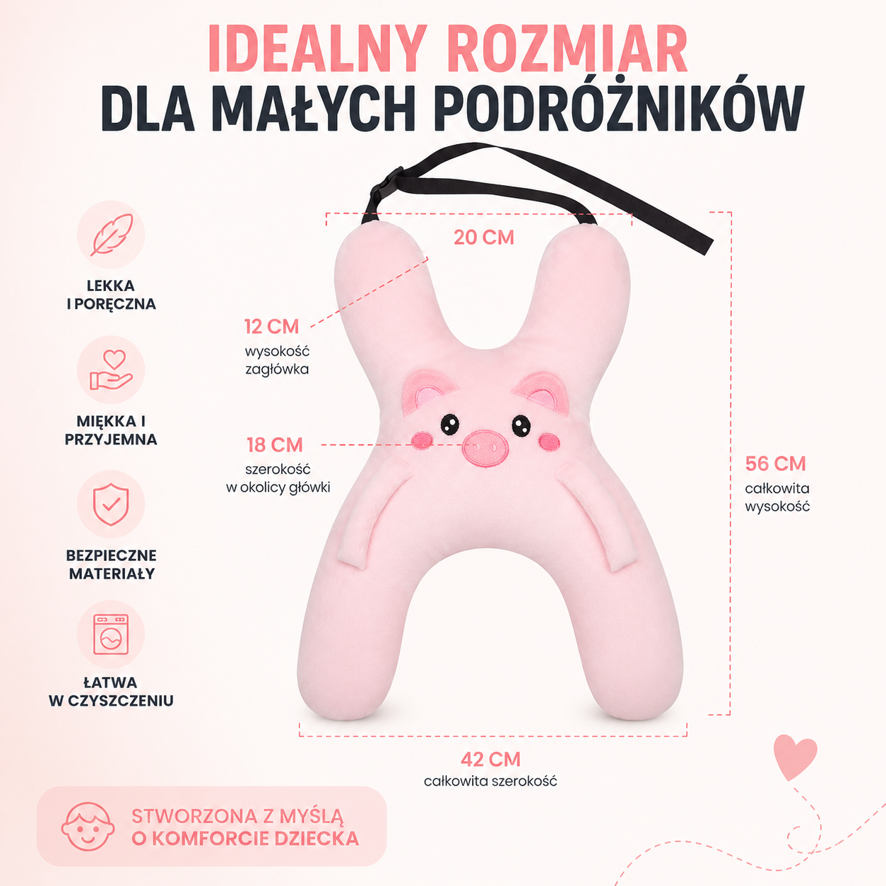 Drzemak — Poduszka Podróżna dla Dziecka do Samochodu