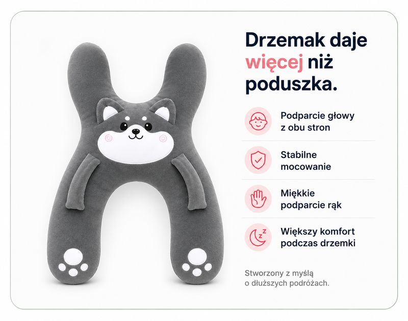 Drzemak — Poduszka Podróżna dla Dziecka do Samochodu